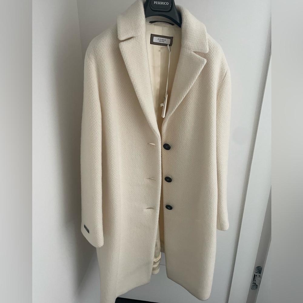 Peserico Wool & Cashmere White Coat 42